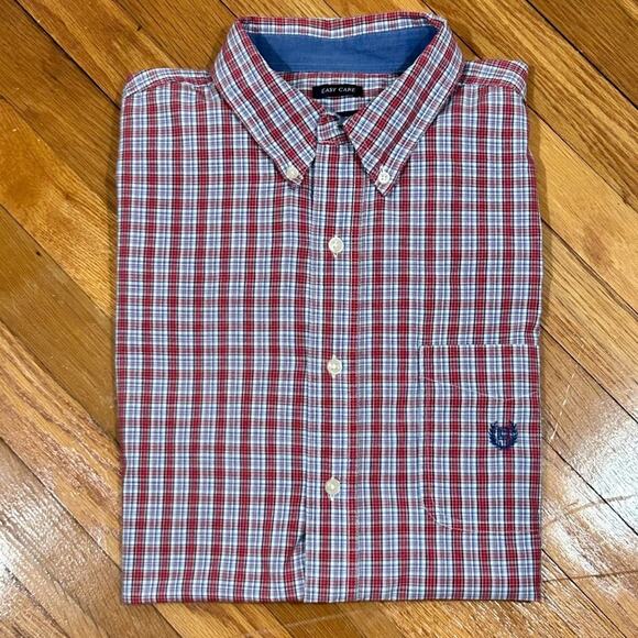 Vintage 90s Ralph Lauren Chaps Checkered Short Sleeve Shirt – Size Large - Picture 1 of 13